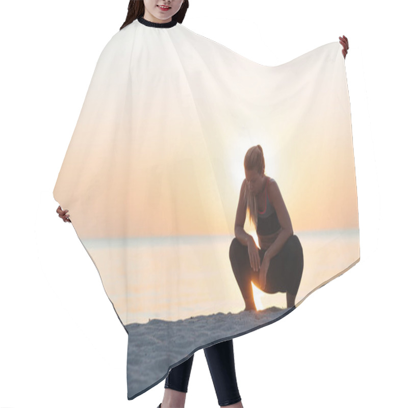 Personality  Young Woman Catching A Breath After A Run On The Beach Hair Cutting Cape