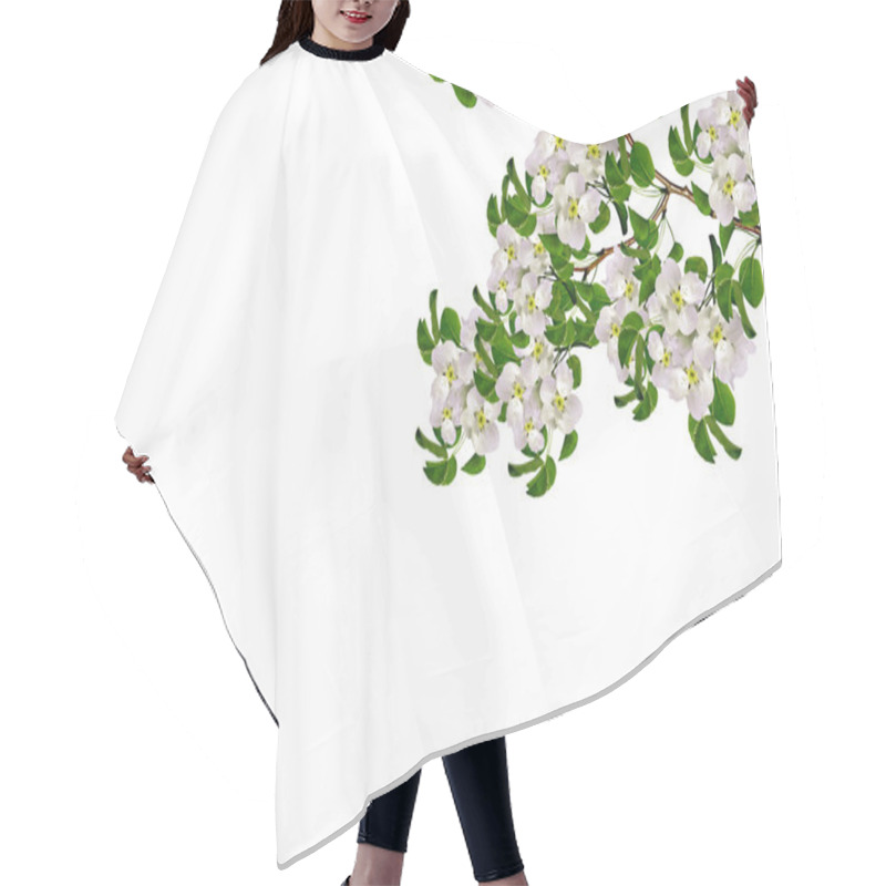 Personality  White Apple Flowers Branch  Hair Cutting Cape