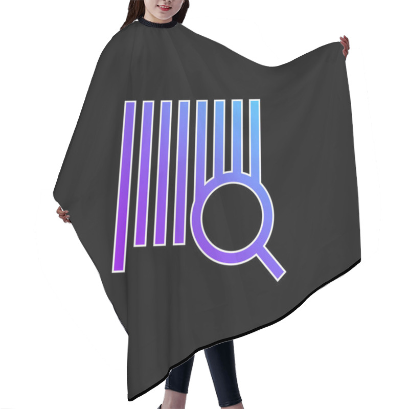 Personality  Bars Code Search Blue Gradient Vector Icon Hair Cutting Cape