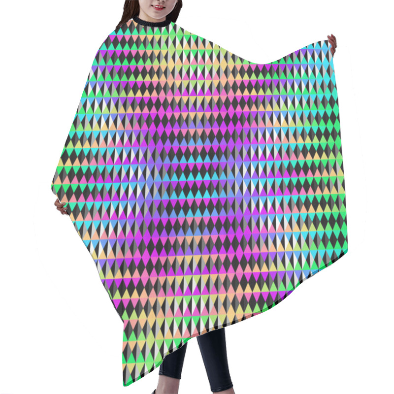 Personality  Abstract Geometric Triangles Pattern In Low Poly Style. Pixel Art Style. Vector Image. Hair Cutting Cape