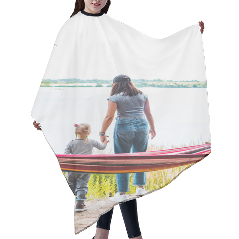 Personality  Young Pretty Woman Laying On Hammock At Lake Beach Summer Time Hair Cutting Cape