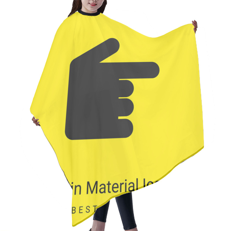 Personality  Black Hand Pointing To Right Minimal Bright Yellow Material Icon Hair Cutting Cape