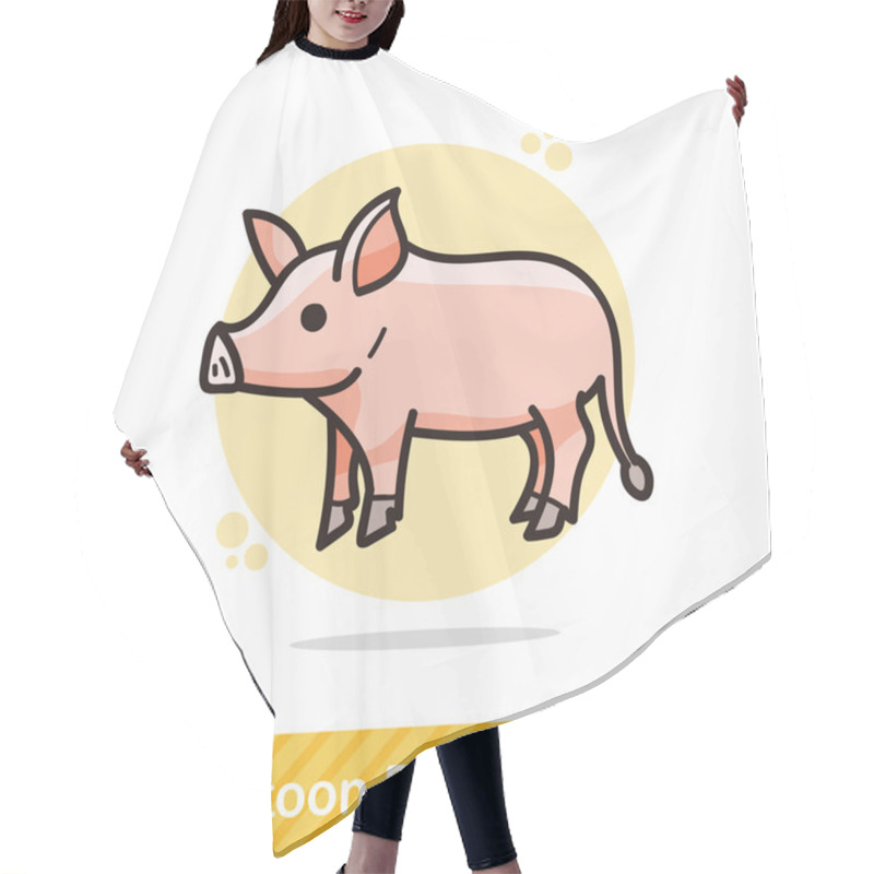 Personality  Pig Doodle Vector Illustration Hair Cutting Cape