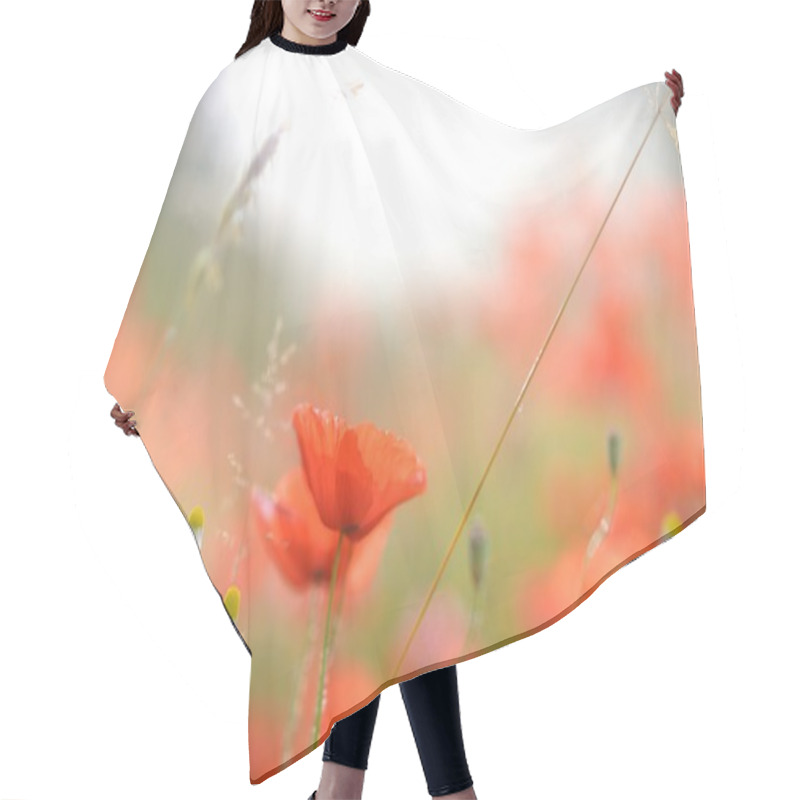 Personality  Red Poppy Field Hair Cutting Cape