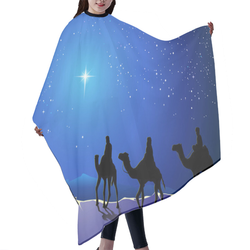 Personality  Three Wise Men Go For The Star Of Bethlehem Hair Cutting Cape