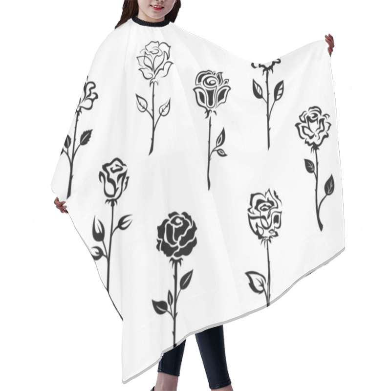 Personality  Rose Flowers Hair Cutting Cape