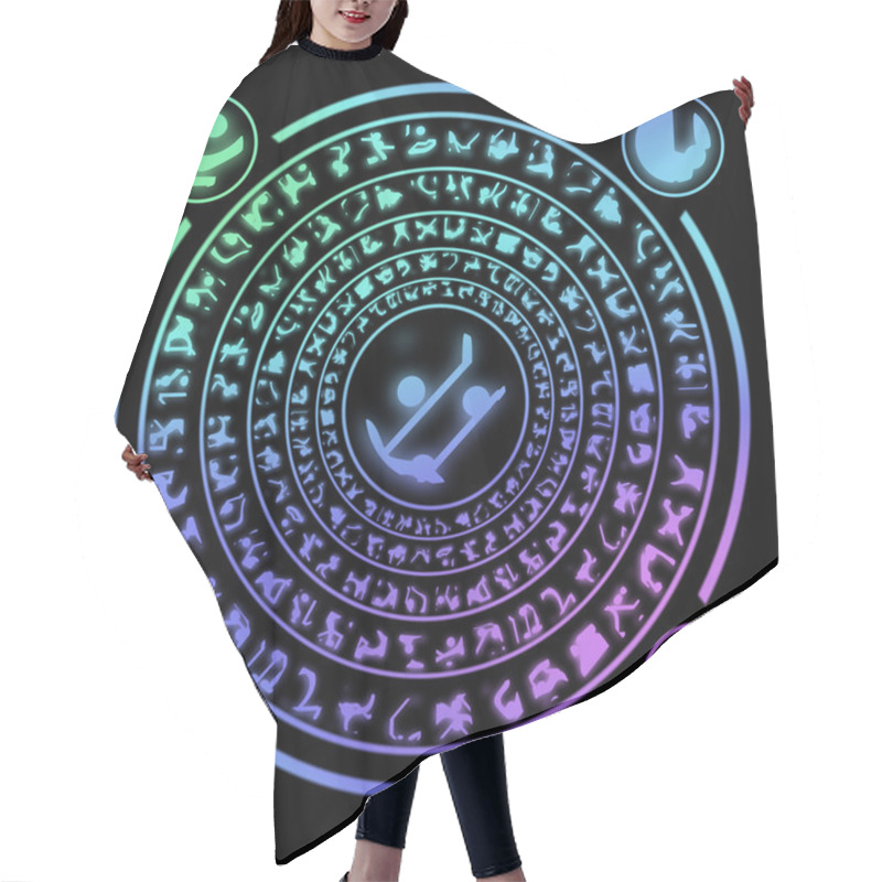 Personality  Runes Generated Hires Texture Hair Cutting Cape