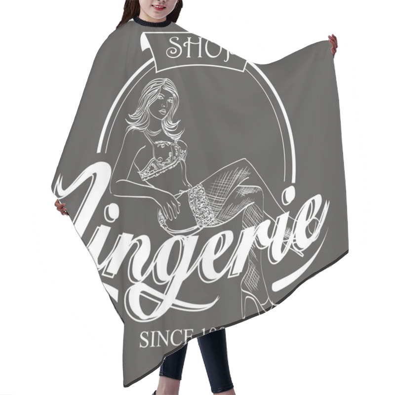 Personality  Vector Retro Emblem Lingerie Store Hair Cutting Cape