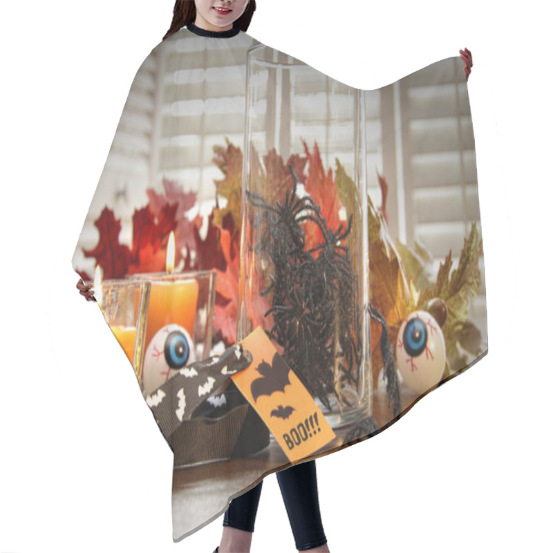 Personality  Halloween Decorations With Candles Hair Cutting Cape