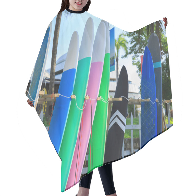 Personality  Row Of Surfboards For Rent Hair Cutting Cape