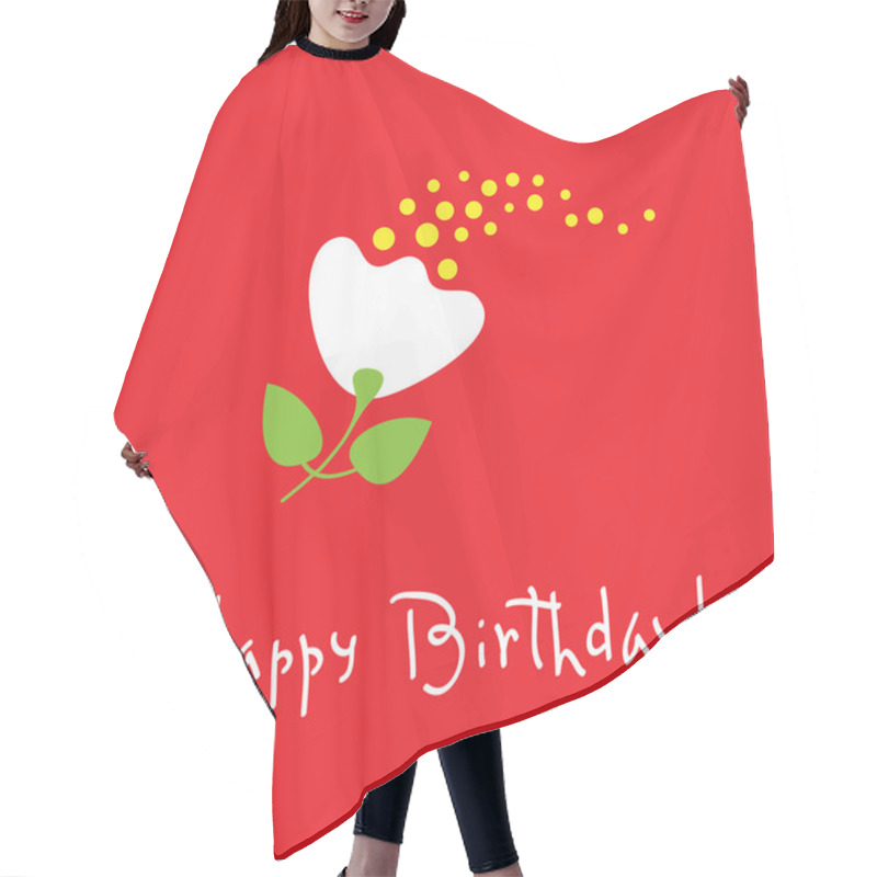 Personality  Floral Greeting Card. Happy Birthday! Hair Cutting Cape