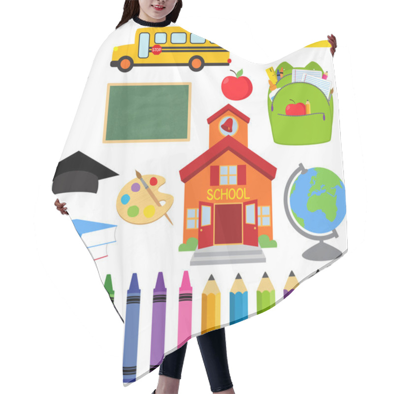 Personality  Vector Collection Of School Supplies And Images Hair Cutting Cape