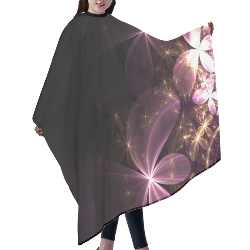 Personality  Shiny Fractal Flowers Hair Cutting Cape