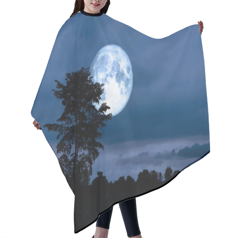 Personality  Super Moon Back On Silhouette Tree In Night Sky, Elements Of This Image Furnished By NASA Hair Cutting Cape