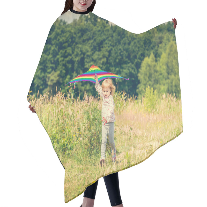 Personality  Little Cute Girl Flying A Kite  Hair Cutting Cape