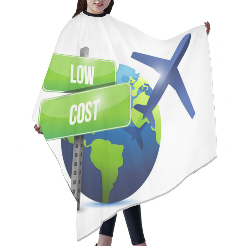 Personality  Low Cost Travel Globe Illustration Design Hair Cutting Cape