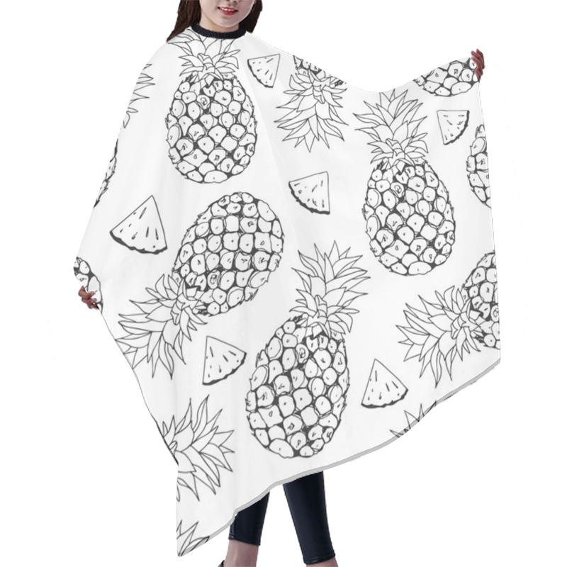 Personality  Vector Pineapple Background Hair Cutting Cape