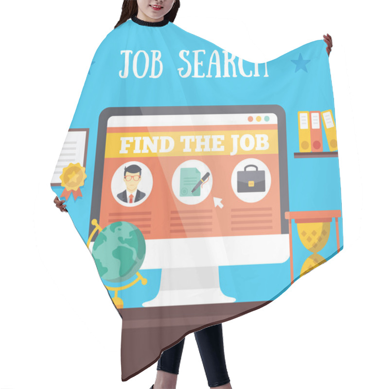 Personality  Job Search Illustration Hair Cutting Cape