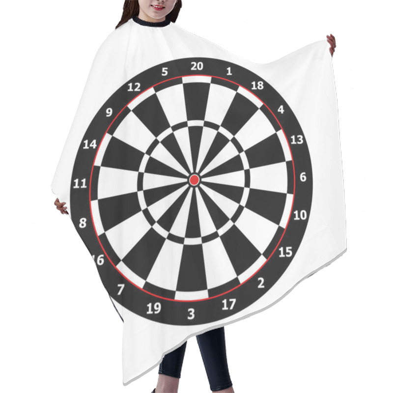 Personality  Classic Darts Board Game Template In Black And White Hair Cutting Cape