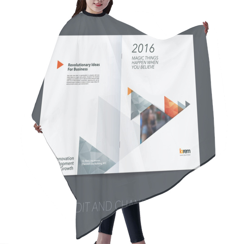 Personality  Brochure Template Layout, Cover Design Annual Report, Magazine, Hair Cutting Cape