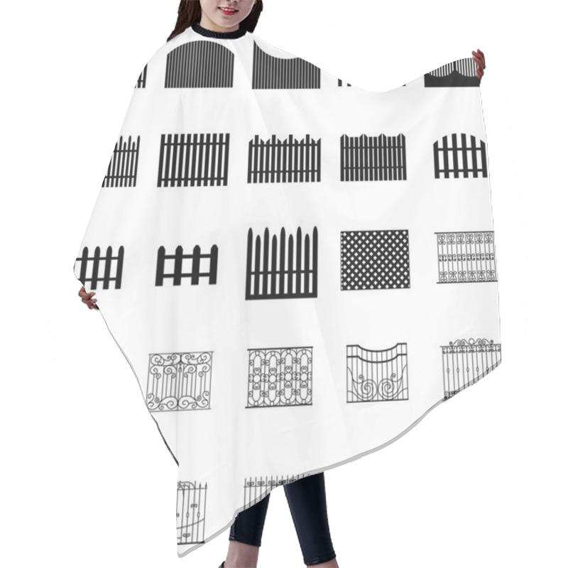 Personality  Fence Silhouettes Set Hair Cutting Cape