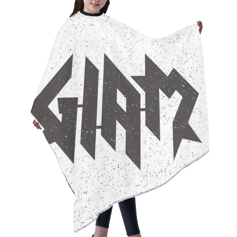 Personality  Glam Metal Grunge Emblem Label. For Rock Music Festival Signage Hair Cutting Cape