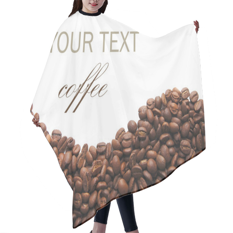 Personality  Aromatic Coffee Beans On White Hair Cutting Cape