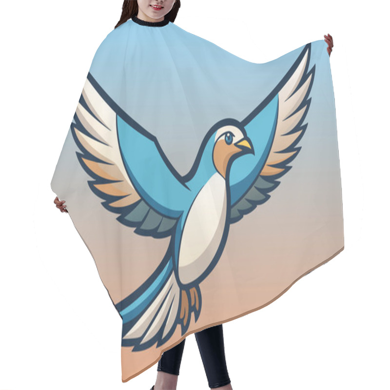 Personality  Stylized Flying Bird Illustration Highlighting Freedom And Grace Hair Cutting Cape