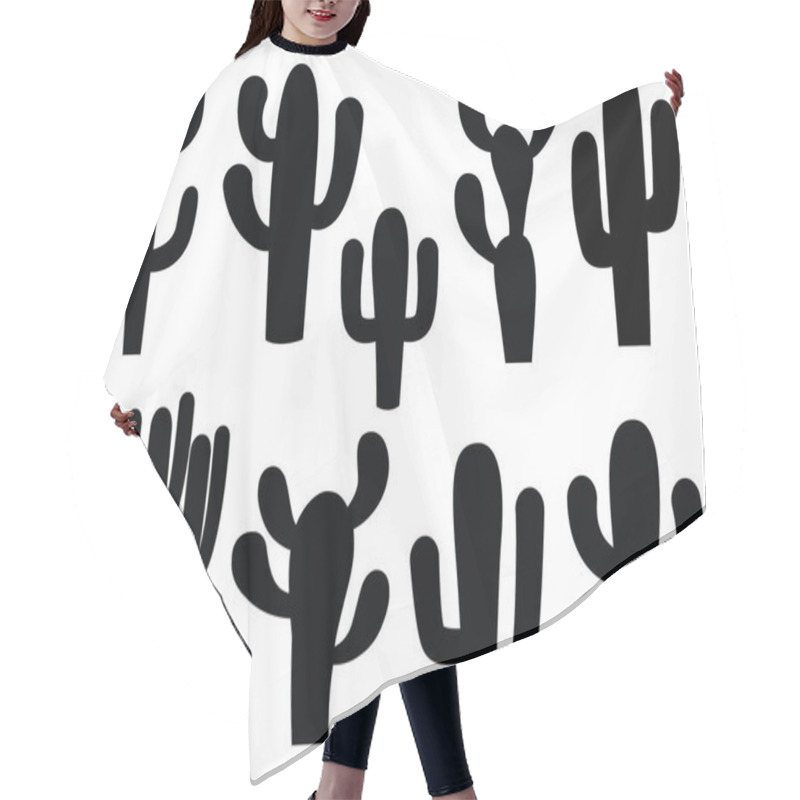 Personality  Cactus Silhouette Vector Art On A White Background Hair Cutting Cape