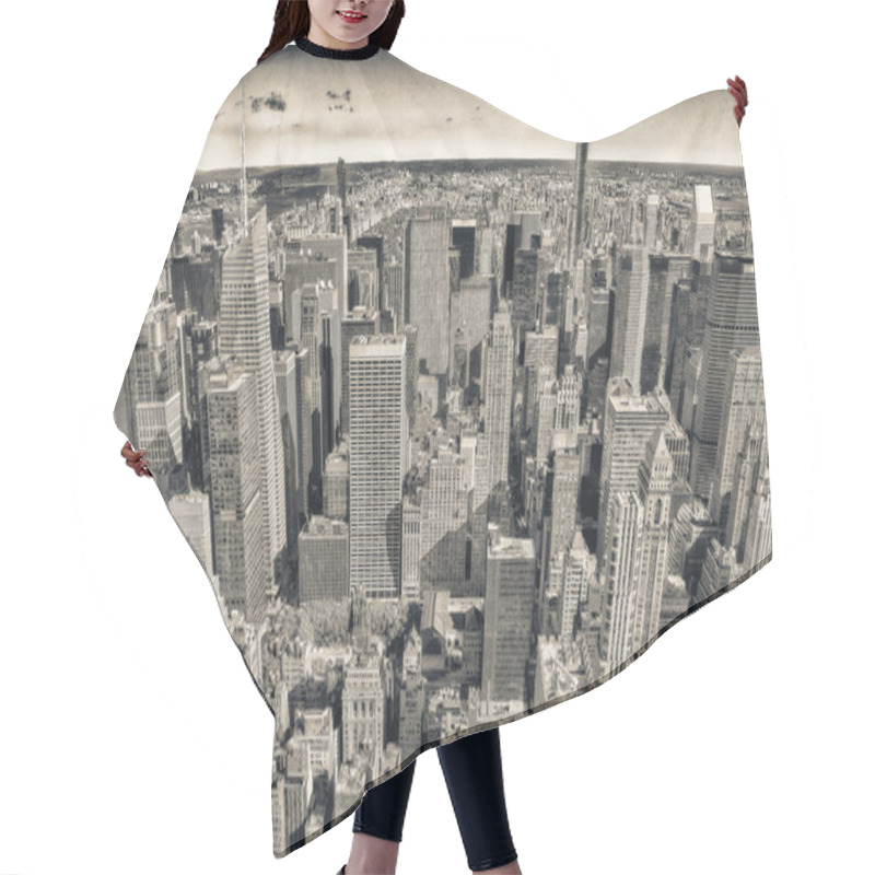 Personality  City Skyscrapers Aerial View Hair Cutting Cape