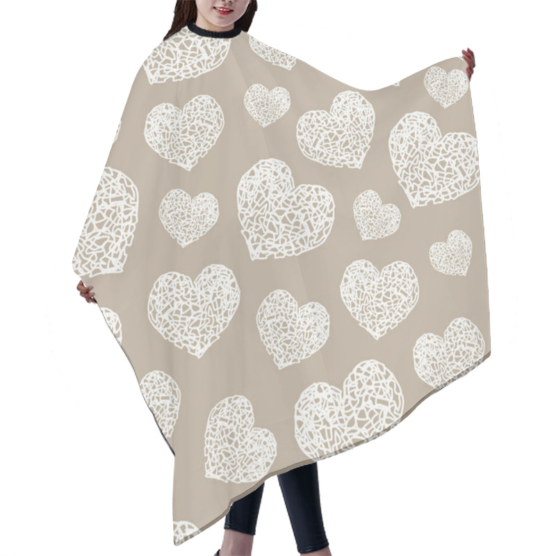 Personality  Romantic Pattern With Painted Hearts. Celebratory Event, Valenti Hair Cutting Cape