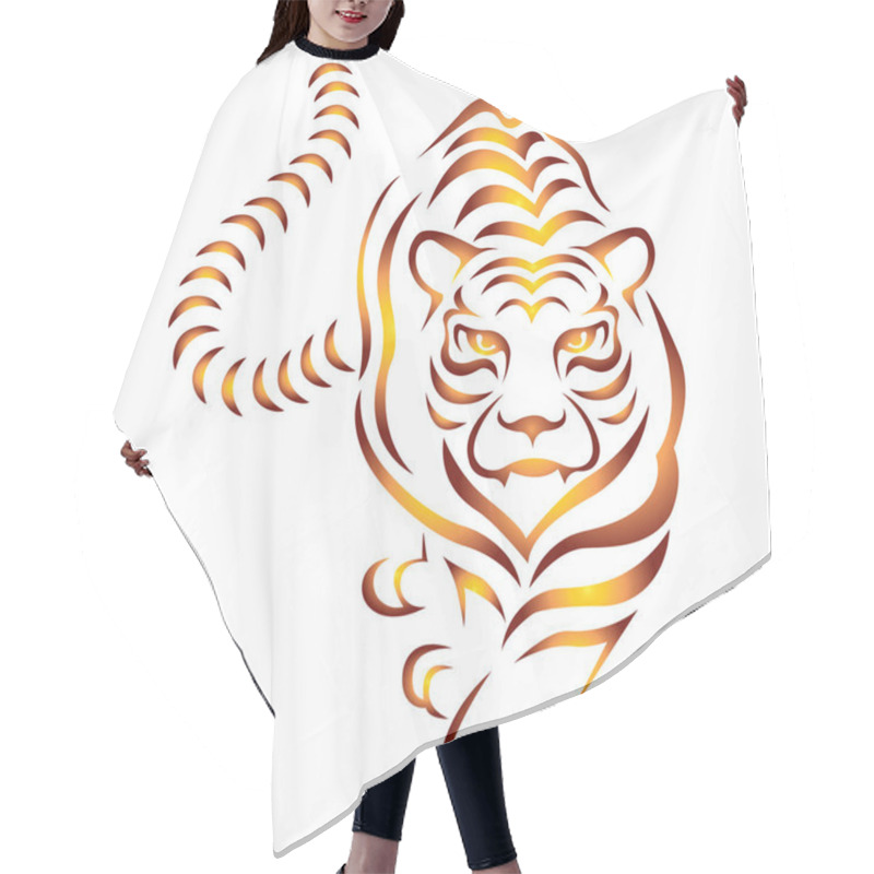 Personality  Vector Illustration Of Tiger Artwork, Animal Predator Hair Cutting Cape