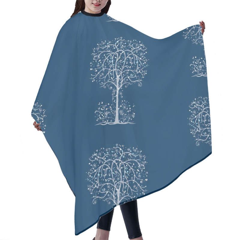 Personality  Seamless Pattern Of Fabulous Frozen Trees Hair Cutting Cape