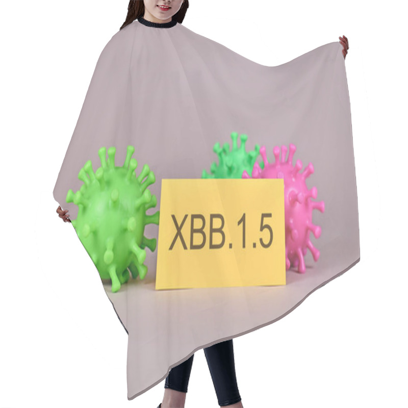 Personality  New XBB.1.5 Omicron Subvariant Virus Mutation Concept With Virus Model And Text Hair Cutting Cape