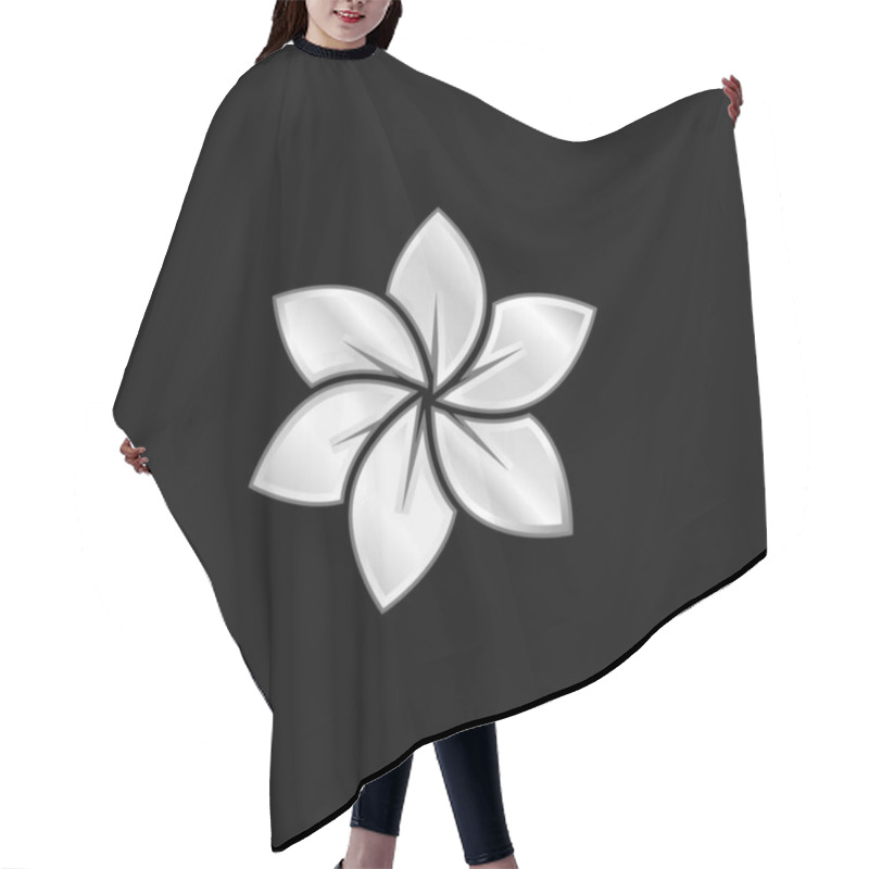 Personality  Big Flower Silver Plated Metallic Icon Hair Cutting Cape