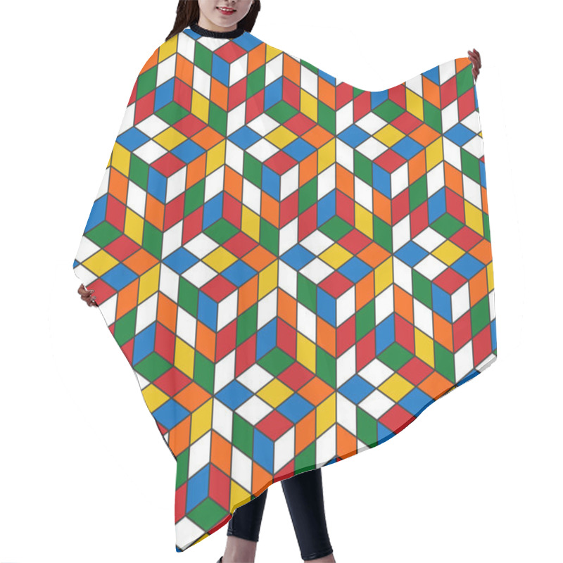 Personality  Magic Cube Retro 80s Pattern Background Hair Cutting Cape