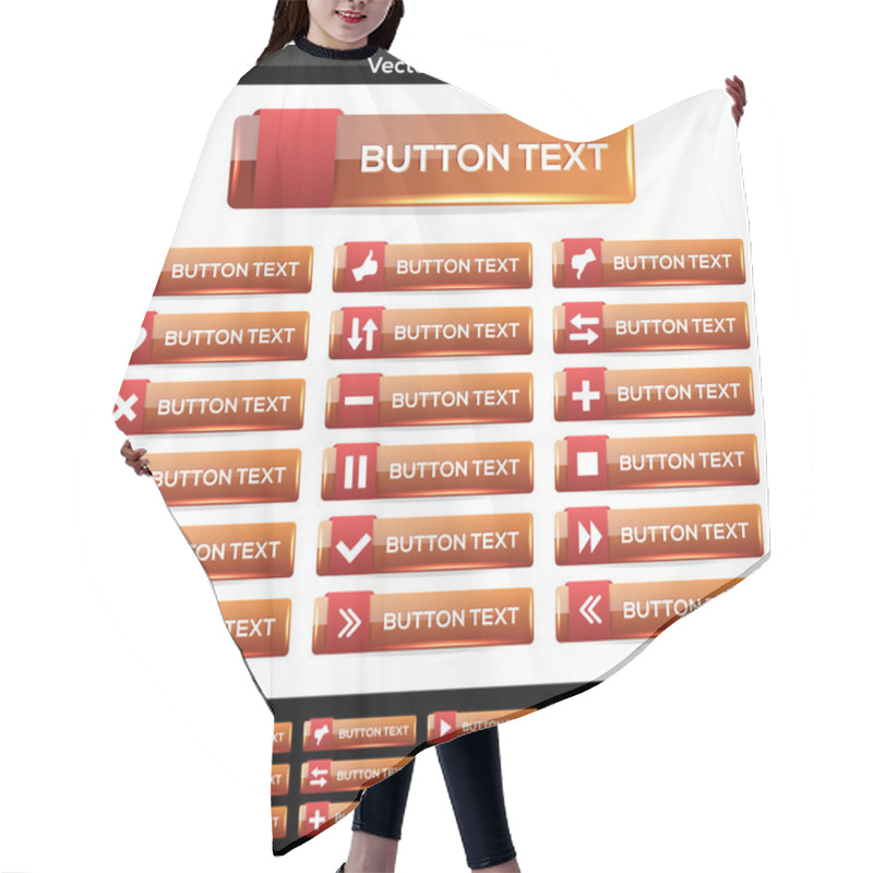 Personality  Set Of Vector Icon Buttons Hair Cutting Cape