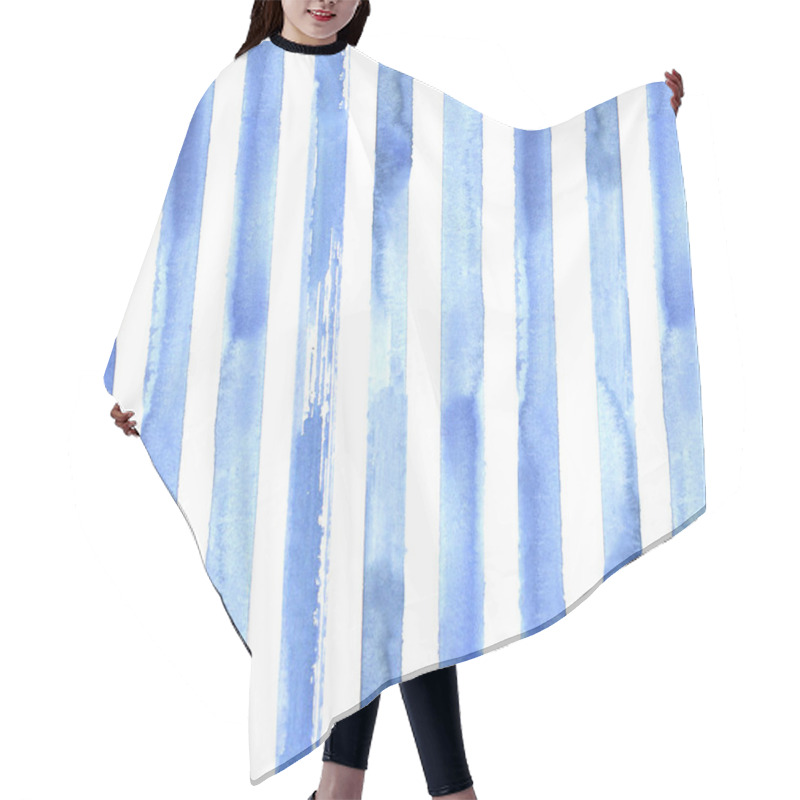 Personality  Blue Striped Seamless Pattern Hair Cutting Cape