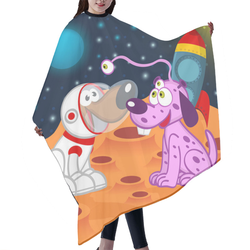 Personality  Dog Astronaut And Alien Hair Cutting Cape