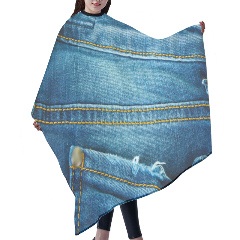 Personality  Blue Jeans Pocket Closeup Hair Cutting Cape