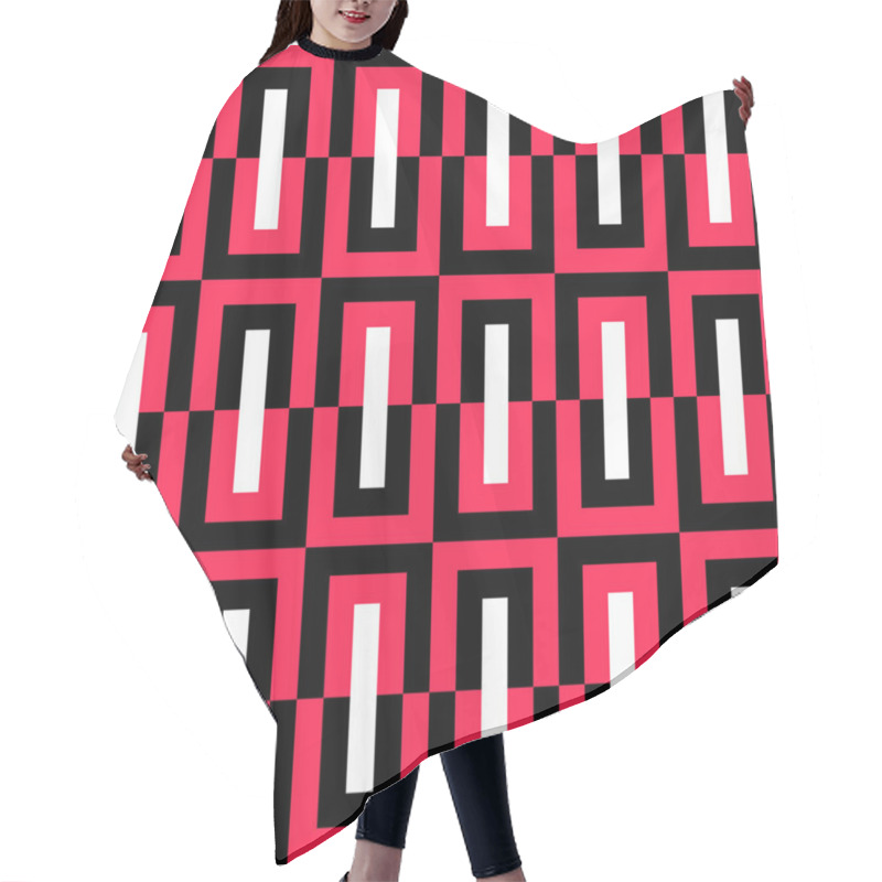 Personality  Seamless Rectangles Pattern Hair Cutting Cape