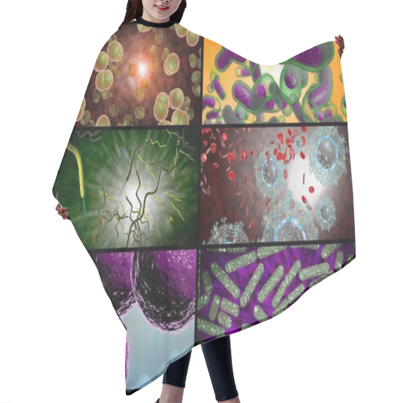 Personality  Bacteria Infection Collage Hair Cutting Cape