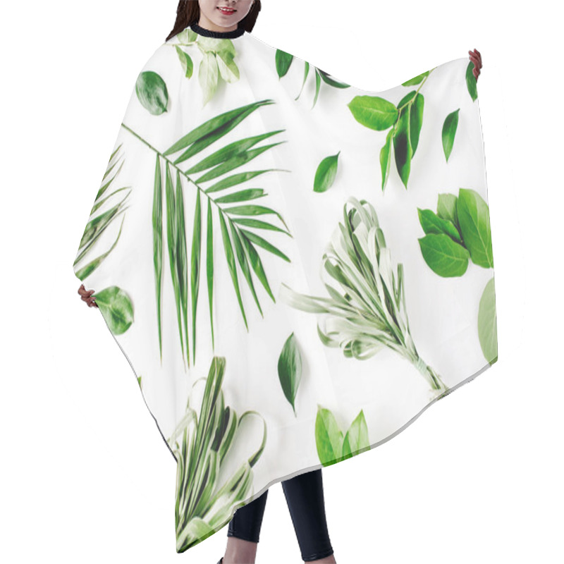 Personality  Green Pattern With Leaves Hair Cutting Cape