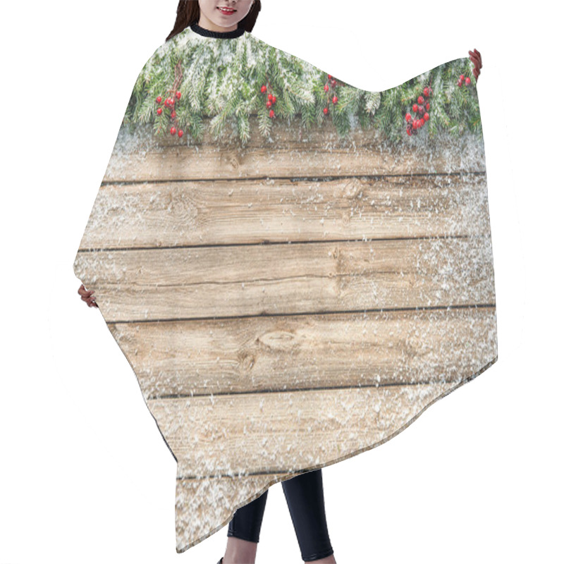 Personality  Christmas Wooden Background Hair Cutting Cape