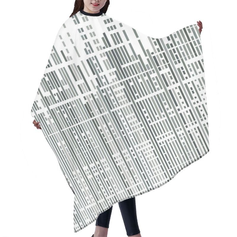 Personality  Grid, Mesh With Intermittent, Dashed Lines. Intersecting Dynamic Hair Cutting Cape