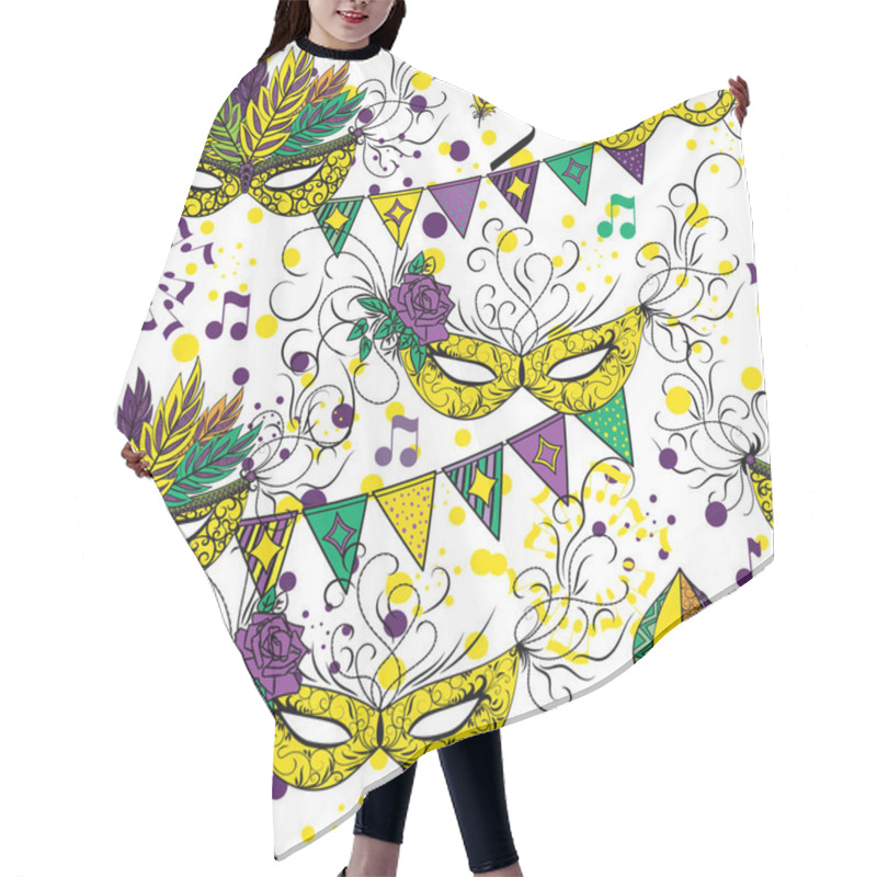 Personality  Mardi Gras Or Shrove Tuesday Seamless Pattern Hair Cutting Cape