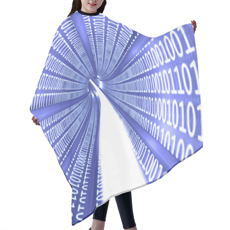 Personality  Illustration Of Binary Tunnel Hair Cutting Cape