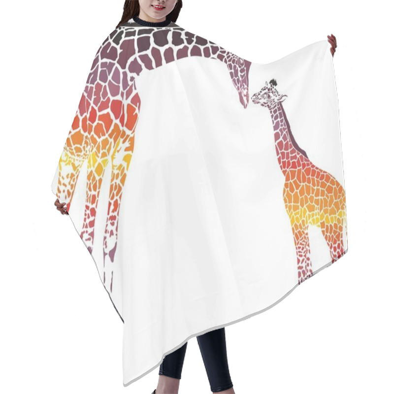 Personality  Surrealist Family Of Giraffes Hair Cutting Cape