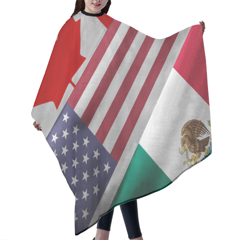 Personality  3D Rendering Of North American Free Trade Agreement NAFTA Member Hair Cutting Cape