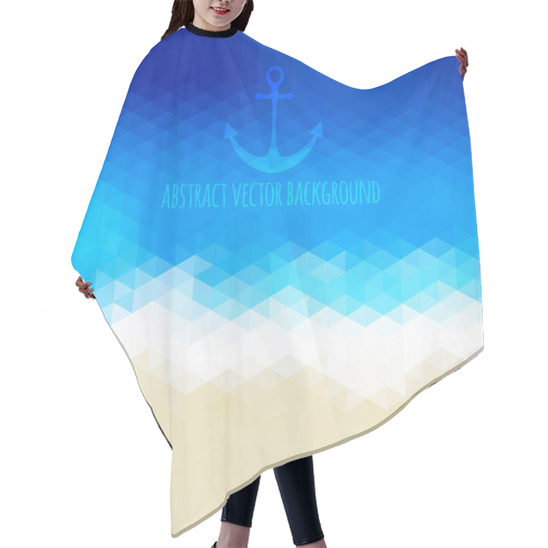 Personality  Abstract Beach Triangular Background Made Of Poligonal Shapes. V Hair Cutting Cape